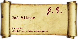 Joó Viktor névjegykártya